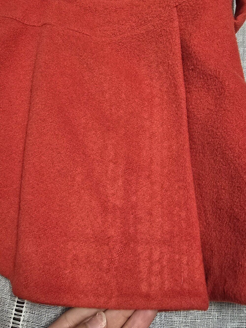 Vintage 80s Karl Lagerfeld France Red 100% Wool Coat Jacket Women's 38 ( Small) - Picture 15 of 16